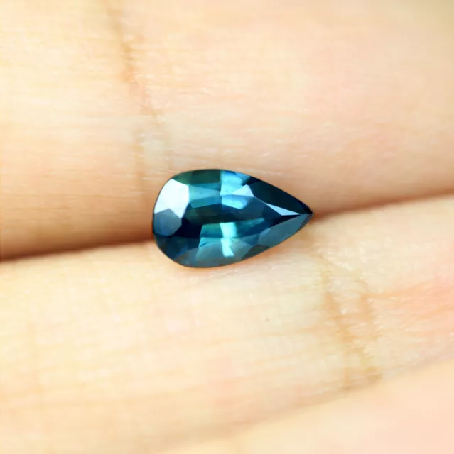 Certified Natural Unheated Teal Sapphire 0.63ct VS Clarity Madagascar Pear 7x4mm