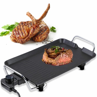 ELECTRIC NON-STICK TEPPANYAKI Table Top Grill Griddle BBQ Hot Plate ...