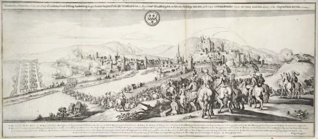 Bad Kreuznach Gesamtansicht Original Kupferstich Merian 1643