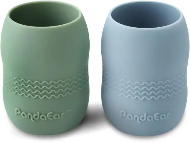 PandaEar 2er-Pack Trinkbecher für Kleinkind Baby, 100 % Silikon winzige Entwöhnung offene Tasse