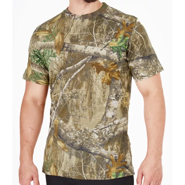 Mens Camo T Shirt Hunting Short Sleeve Jungle Print Camouflage Fishing Army Top