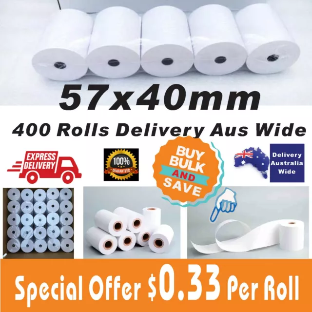 57x40mm Thermal Paper Rolls EFTPOS Cash Register Receipt Fast Delivery All Area