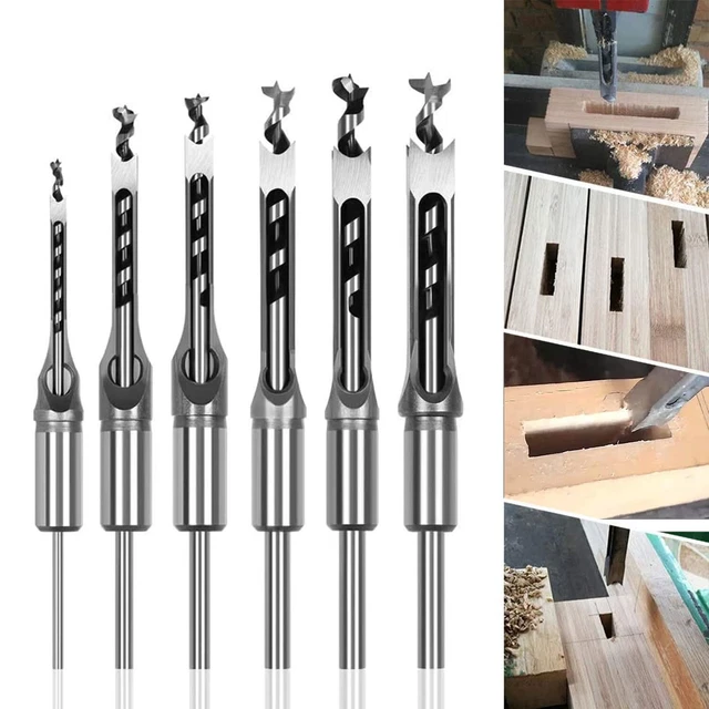 Lot De 3 Forets à Trou Carré 9,5 Mm - Acier Carbone Pour Mortaiseuse Et Tenonneuse, Menuiserie Professionnelle Ou Bricolage