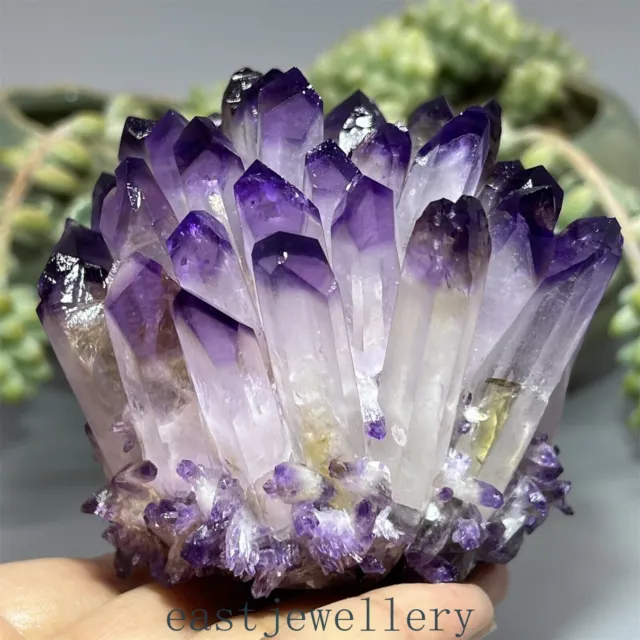 300g+ New Find Purple Phantom Quartz Crystal Cluster Mineral Specimen healing 1x