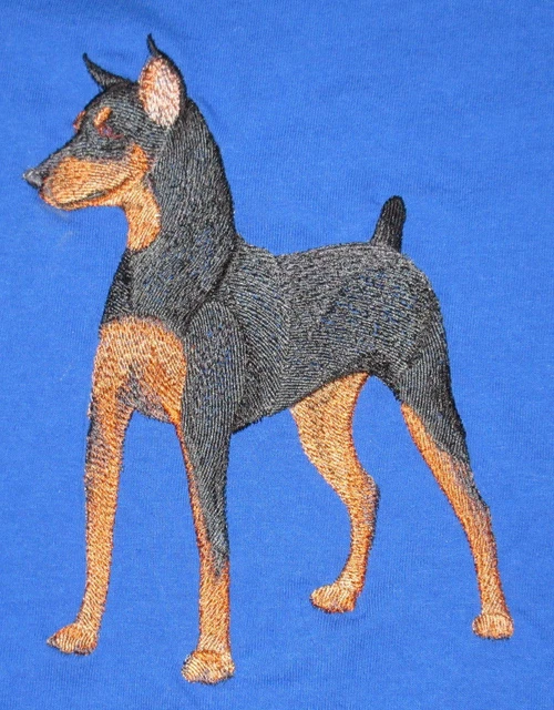 Embroidered Long-Sleeved T-Shirt - Miniature Pinscher C9610 Sizes S - XXL