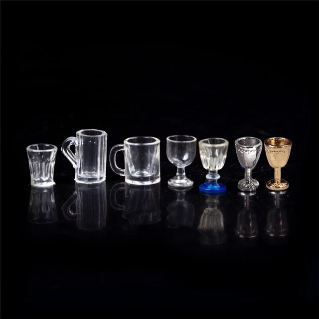 Hot 1:12 Dollhouse Miniature Kitchen Glass Beer Wine Cup Drink Bottles Decor!AU
