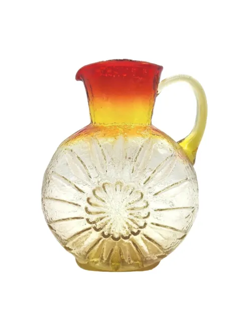 Amberina Kanawha Glass Sunflower Pitcher Glows