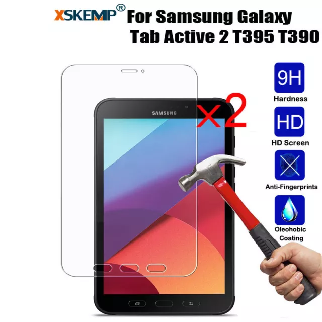 2 pz Proteggi schermo Samsung Galaxy Tab Active 2 SM-T390 T395 VETRO TEMPERATO