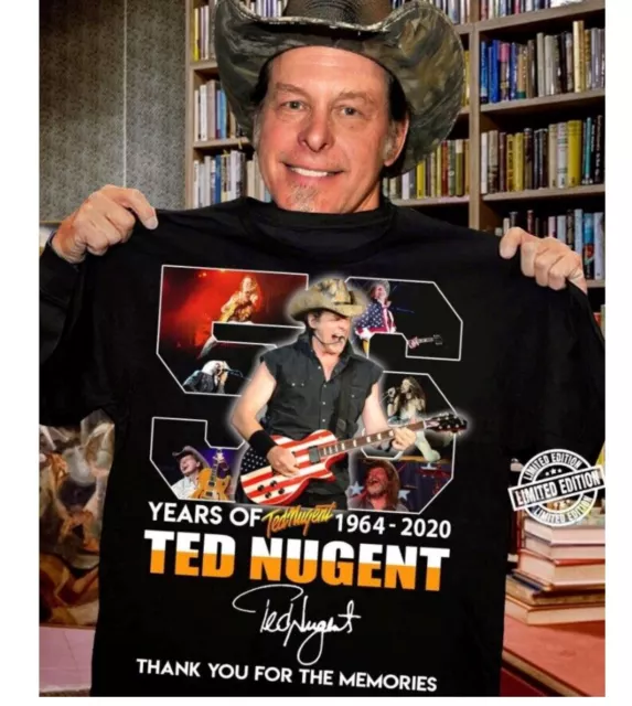 Vintage Ted Nugent Signature For Fans Cotton Black All Size Unisex T Shirt