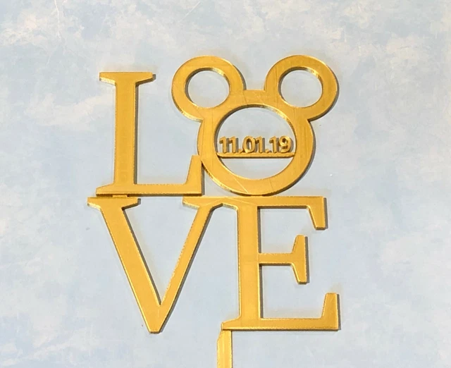 DISNEY WEDDING CAKE and Cupcake Toppers (2 doz) Personalized Wedding