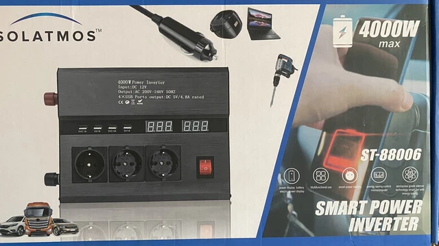 Inverter Auto BELTTT 500W 12V A 220V - Con Presa EU, 4 USB E Display LCD - Per Camper, Fotovoltaico E Viaggi