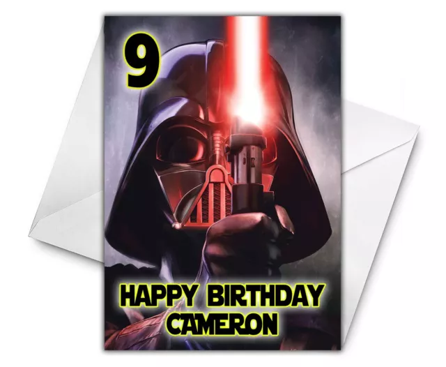 DARTH VADER Personalised Birthday Card - Darth Vader Greetings Card - Star Wars