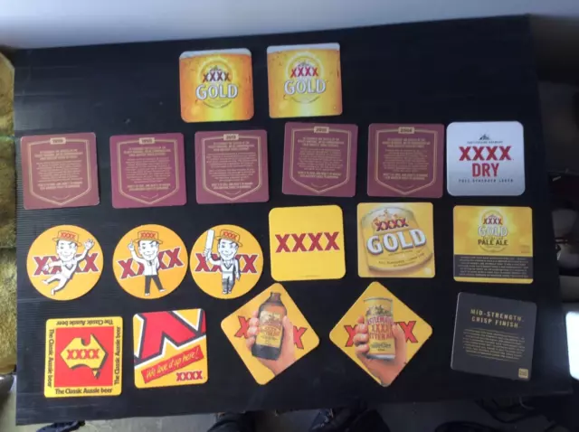 19 different Castlemaine XXXX Brewery collectable BEER COASTERS