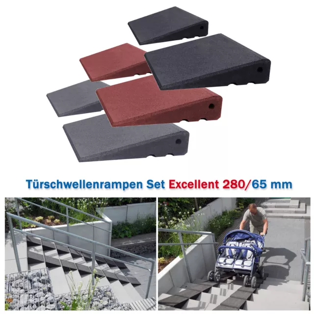 Türschwellenrampe Set 250/65 mm Schwellenrampe Gummirampe Überfahrhilfe Rampe 2