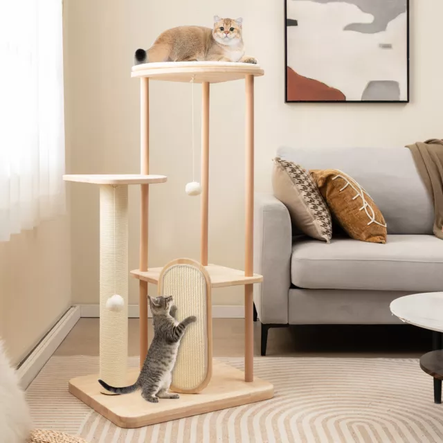 Cat Tree Tower Pet Condon House Bed Sisal Scratching Post Board Furniture