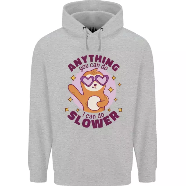 Sloth Anything I Can Do Slower Funny Mens 80% Cotton Hoodie