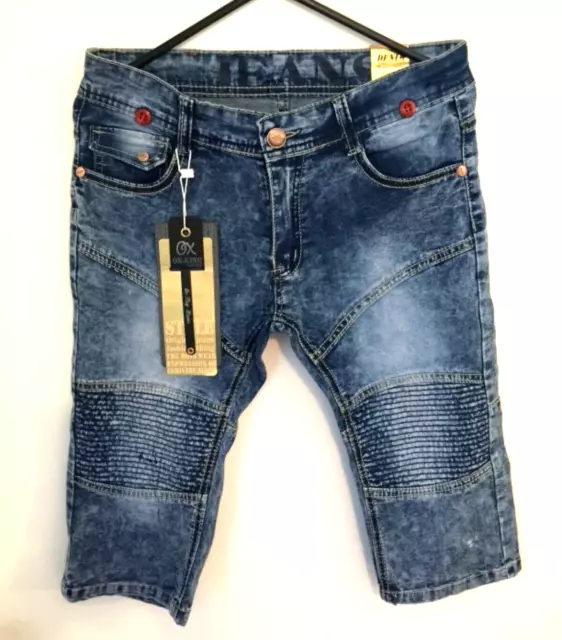 OX-KING DENIM Jeans Boys Unisex Knee Length Short Jeans Size Youth