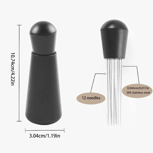WDT Mescolatore Per Caffè Espresso - Strumento Distributore Con Aghi In Acciaio E Base In Legno - Accessorio Barista Per Una Crema Perfetta - 5