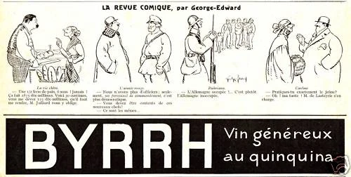 Publicité ancienne Byrrh ah la Madelon 1932 issue de magazine