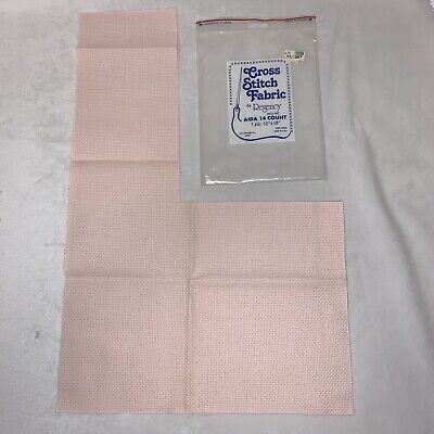 2 Cross Stitch Fabric by Regency Mills Pink 14 Count Aida 100% Cotton 2