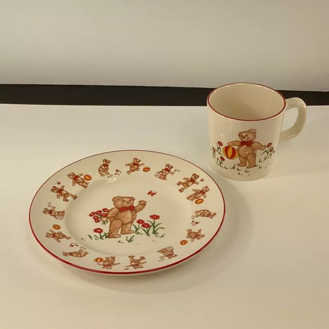 Masons Ironstone England teddy bears Child’s cup and plate