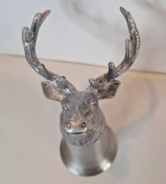 Jagermeister Bar Shot Glass Deer Stag Buck Elk Head Pewter Stainless Metal