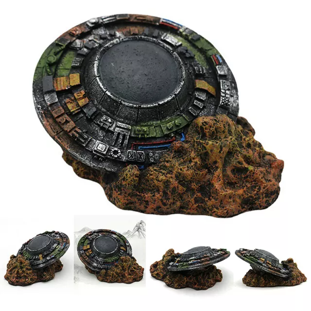 Wreck UFO Fish Tank Resin Ornaments Submarine Aquarium Accessories Decoration