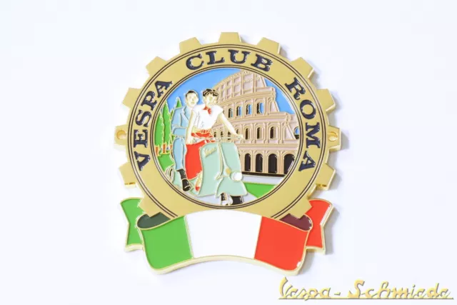 Metall-Plakette "Vespa Club Roma" - Limitiert auf 100 Stück! Rom Italien Italia
