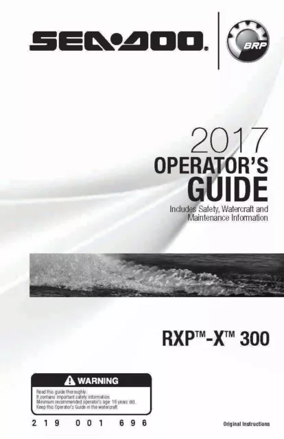 Sea-Doo Owners Manual Book 2017 SEA-DOO RXP-X 300