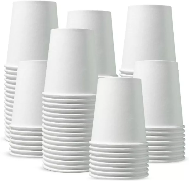 Single Wall White Paper Hot Cups Disposable 7/8/12/16oz for Hot/Cold Drinks