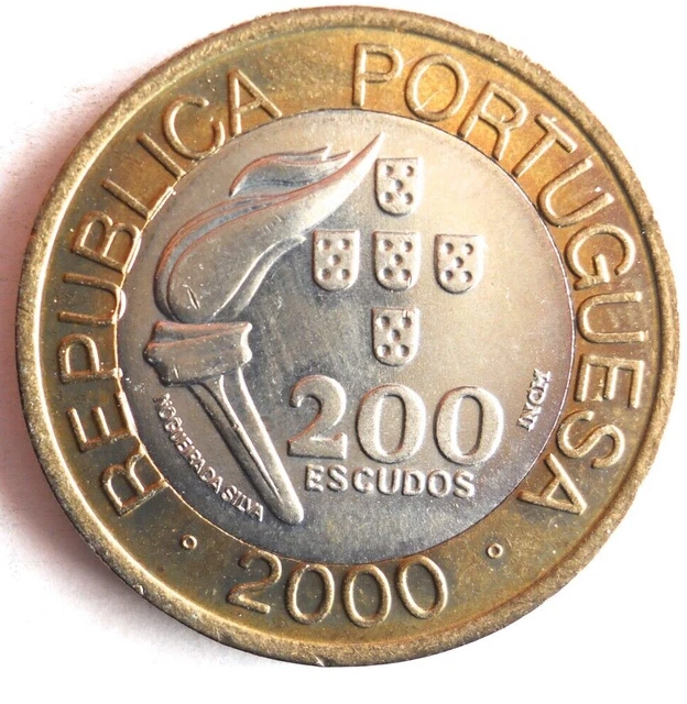 2000 PORTUGAL 200 ESCUDOS - Excellent Collectible Coin - FREE SHIP - Bin #329