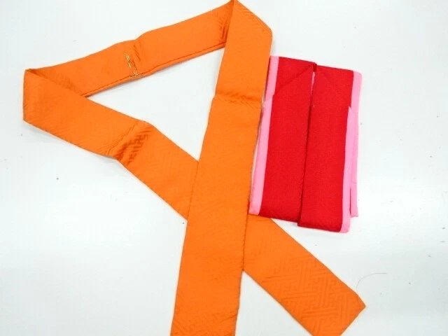 6140566: Japanese Kimono / Vintage Kasane-Eri(Date-Eri) / Set Of 2
