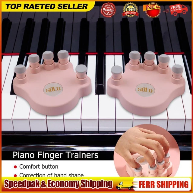 1 Pair Piano Finger Trainers Hand Strength Exerciser for Beginner (Pink)