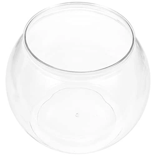 Aquarium Small Fish Tank, Plastic Fish Bowl, PET Clear Round Round Bowl Terra...