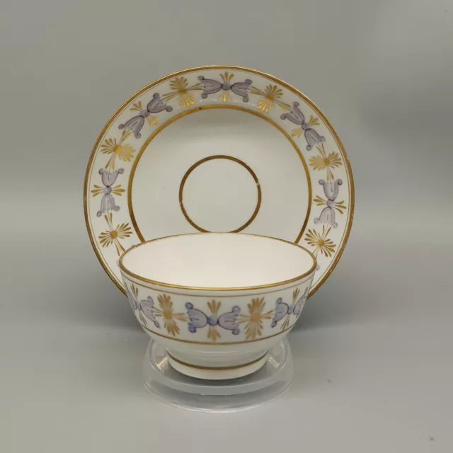 Antique English Porcelain Tea Bowl & Saucer circa 1790-1810 Pattern Number 321