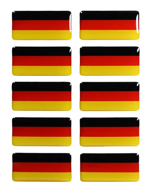 Deutschland Flaggen - Aufkleber 3D Deko Sticker Set für Auto Motorrad : 10er Set