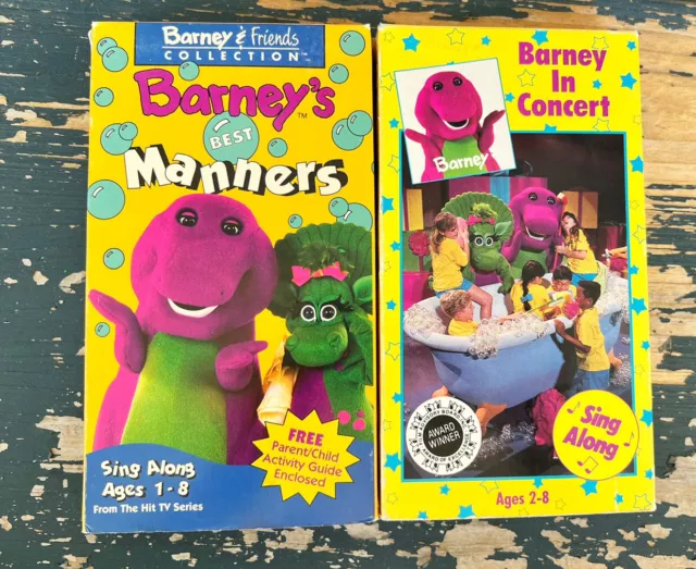 VHS BARNEY IN Concert (VHS, 1991) Sing Along Video And Barney’s Best ...