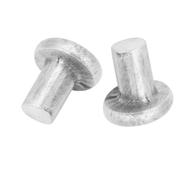 100 pz rivetti in alluminio testa piatta M2,5*3/4/5 mm rivetti solidi contrappunti (M2,5*3)