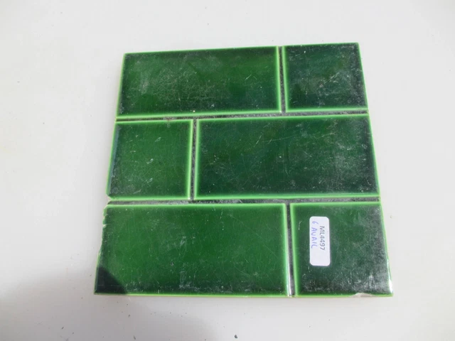 Antique Ceramic Tile Vintage Old Brown Brick Bricks Design Fireplace Green