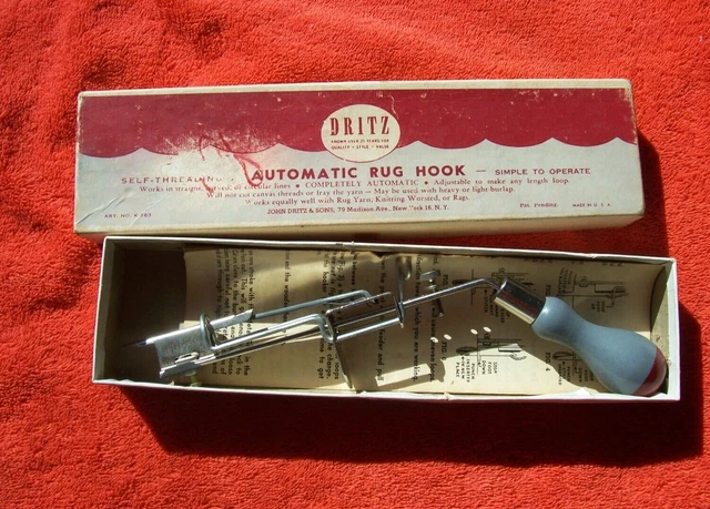 Gancho automático de alfombra autoenroscado DREZ con caja + instrucciones hechas en EE. UU.