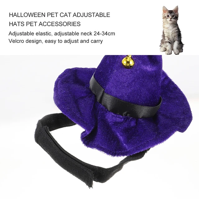 Cat Halloween Outfit Witch Cosplay Dog Outfit Hat Witch Costume Women Adjustable 2