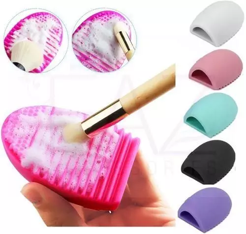 2X MAKEUP BRUSH CLEANER Glove Mat Scrubber Cosmetic Cleaning Silicone Foundation