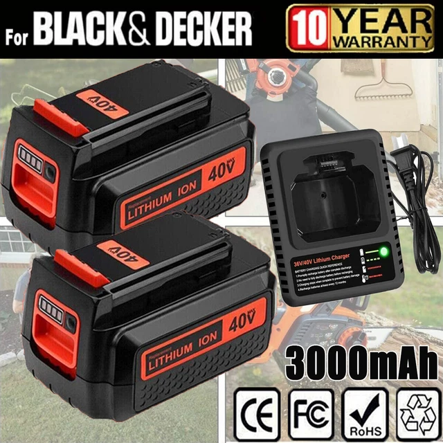40V 3.0Ah for Black+Decker 40 Volt Max Lithium Battery LBXR36 LBX2040 or Charger