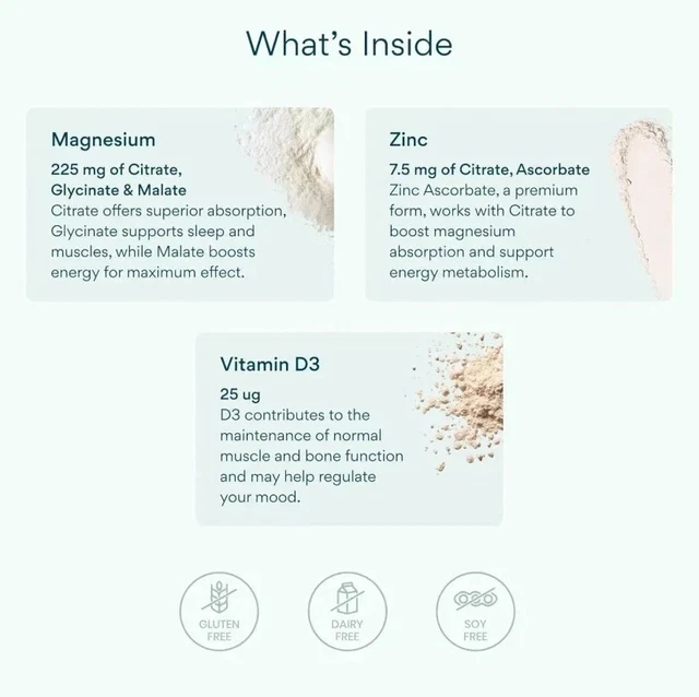 BETTERVITS MAGNESIUM GLYCINATE Complex Citrate, Zinc & Vitamin-D3 60 ...