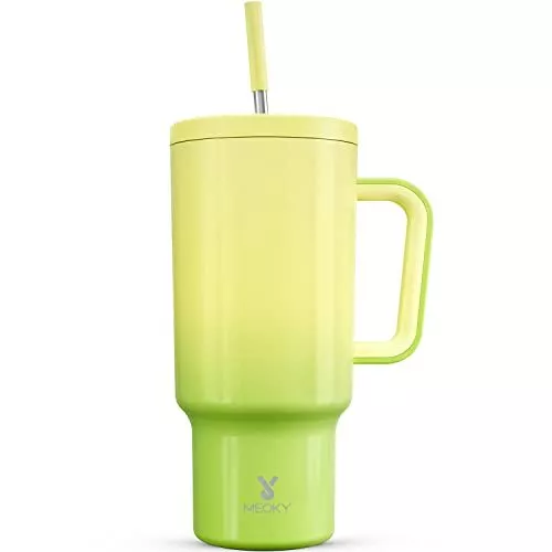 Meoky 40oz Tumbler with Handle Leak-proof Lid and Straw Insulated Coffee Mug ...