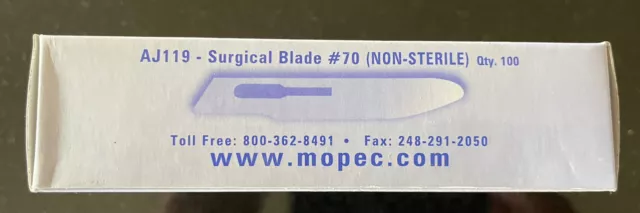 Mopec AJ119 #70 Scalpel Blades (Non Sterile) Qty. 100 2