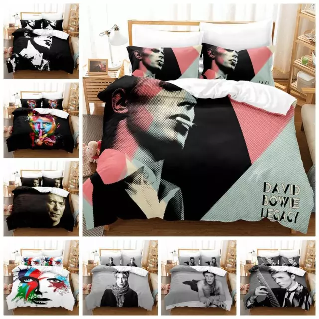 David Bowie Stars Bedding Set Gift Quilt Duvet Cover Single Double King Size UK