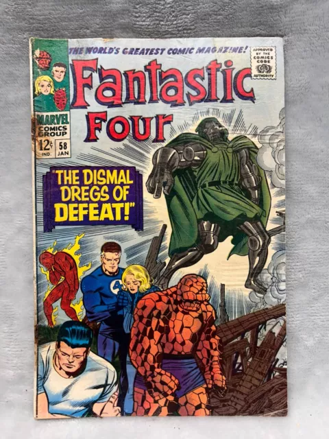 Fantastic Four #58 - Jack Kirby Doctor Doom Cover Marvel Comics 1967