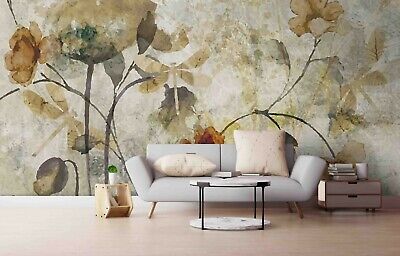 3D Watercolor Flower Wallpaper Wall Mural Removable Self-adhesive Sticker