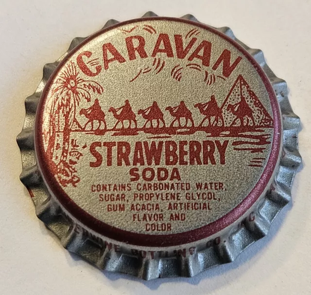 Caravan Strawberry Plastic Lined Bottle Cap; Cheerwine - Salisbury, NC - Unused